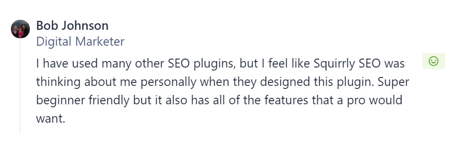 Squirrly SEO customer Testimonial