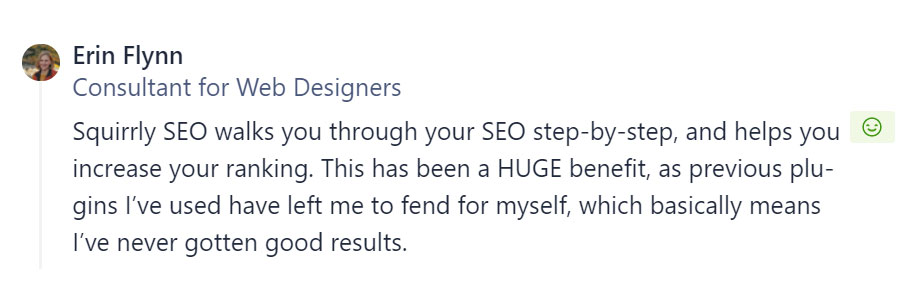 Squirrly SEO customer Testimonial